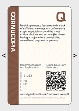 Online card deck for Digital Benefits and Disbenefits Cornucopia