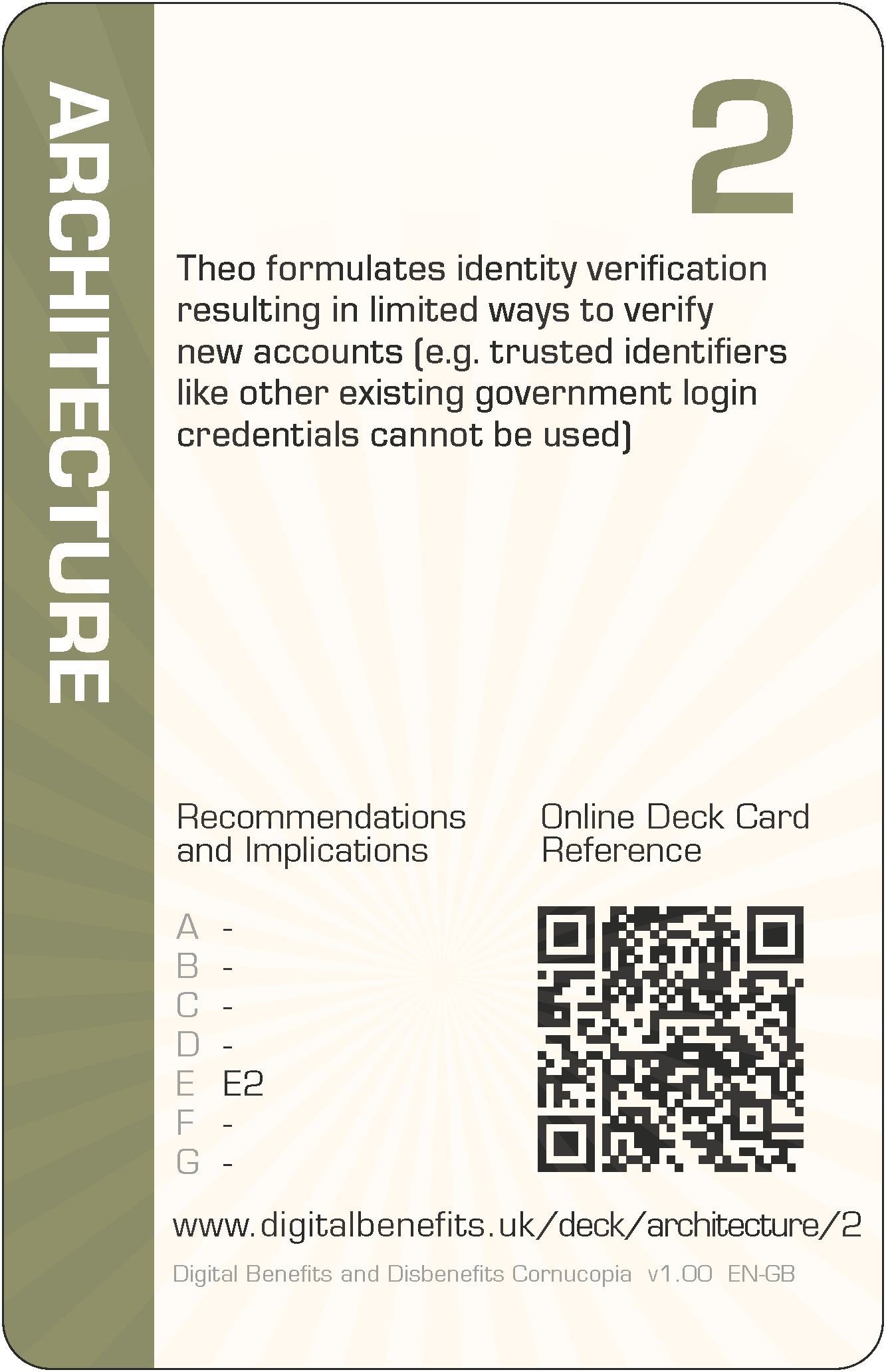 Theo formulates identity verification resulting in limited ways to verify new accounts (e.g. trusted identifiers like other existing government login credentials cannot be used)