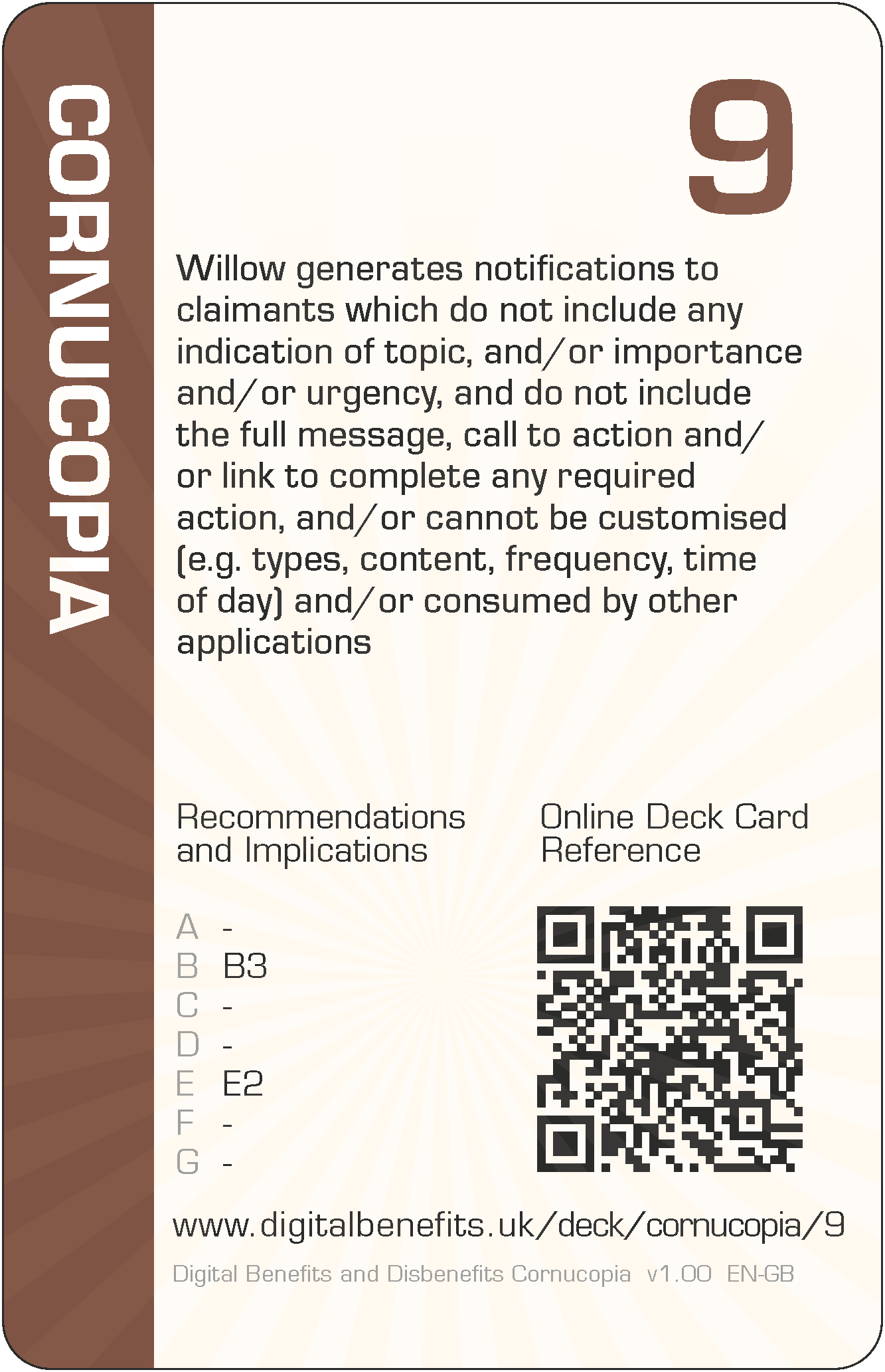 Willow generates notifications to claimants which do not include any indication of topic, and/or importance and/or urgency, and do not include the full message, call to action and/or link to complete any required action, and/or cannot be customised (e.g. types, content, frequency, time of day) and/or consumed by other applications