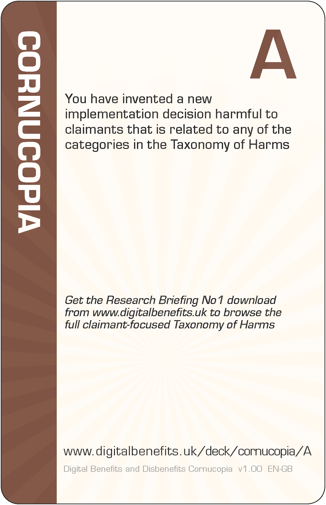 You have invented a new implementation decision harmful to claimants that is related to any of the categories in the Taxonomy of Harms