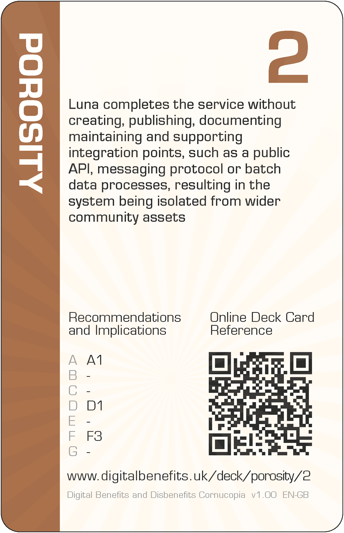 Luna completes the service without creating, publishing, documenting maintaining and supporting integration points, such as a public API, messaging protocol or batch data processes, resulting in the system being isolated from wider community assets