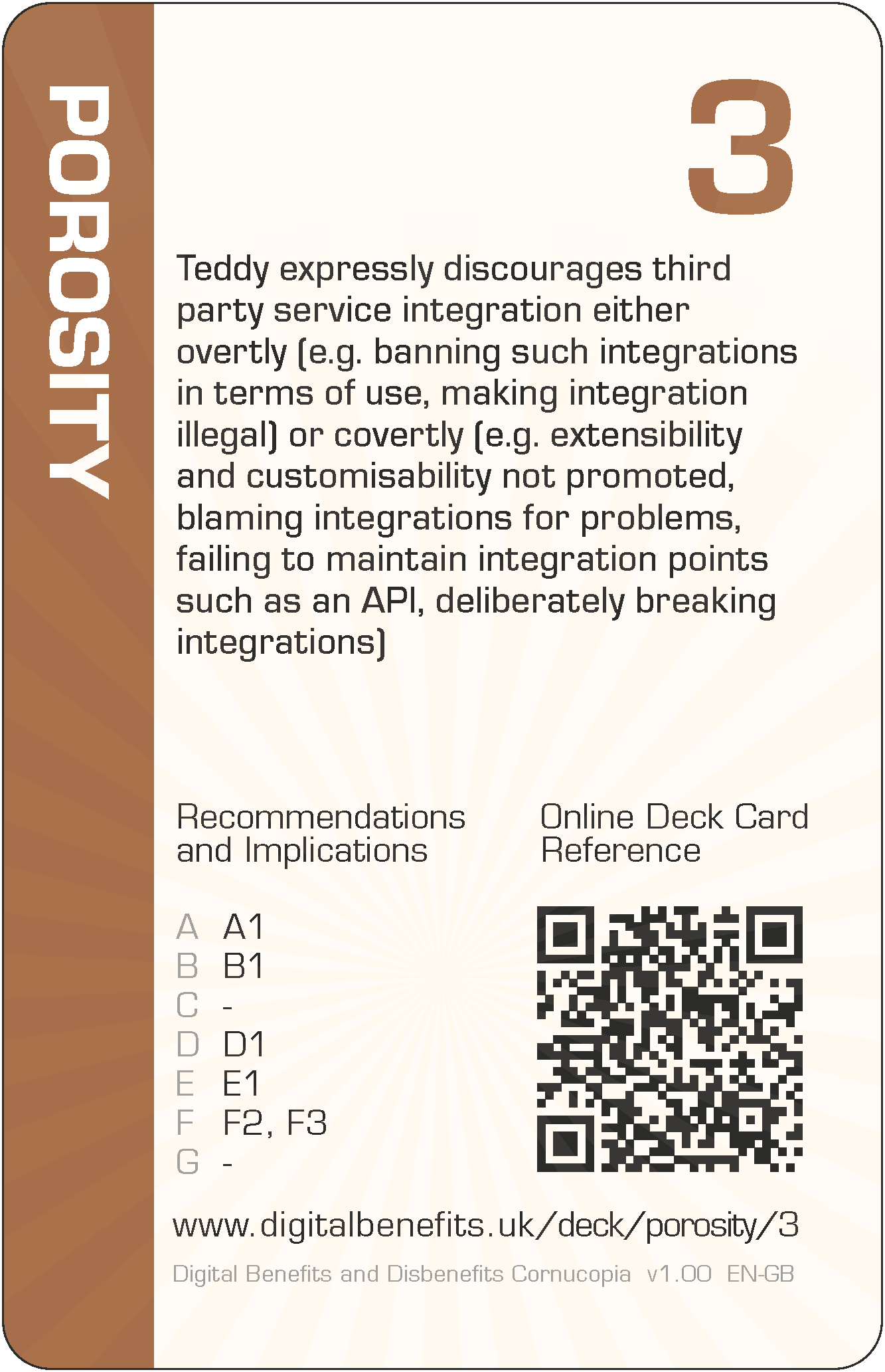 Teddy expressly discourages third party service integration either overtly (e.g. banning such integrations in terms of use, making integration illegal) or covertly (e.g. extensibility and customisability not promoted, blaming integrations for problems, failing to maintain integration points such as an API, deliberately breaking integrations)