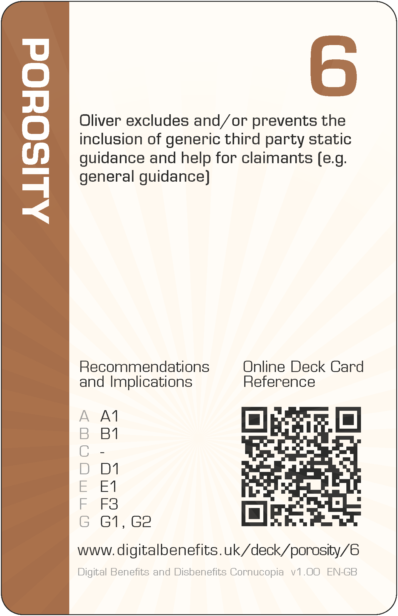 Oliver excludes and/or prevents the inclusion of generic third party static guidance and help for claimants (e.g. general guidance)