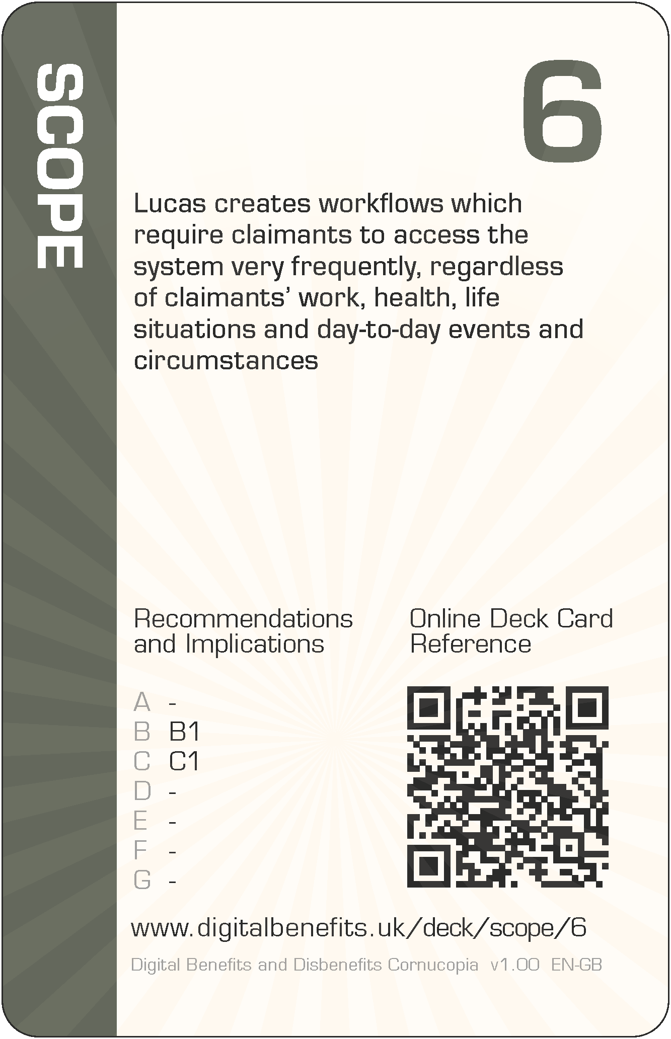 Lucas creates workflows which require claimants to access the system very frequently, regardless of claimants` work, health, life situations and day-to-day events and circumstances