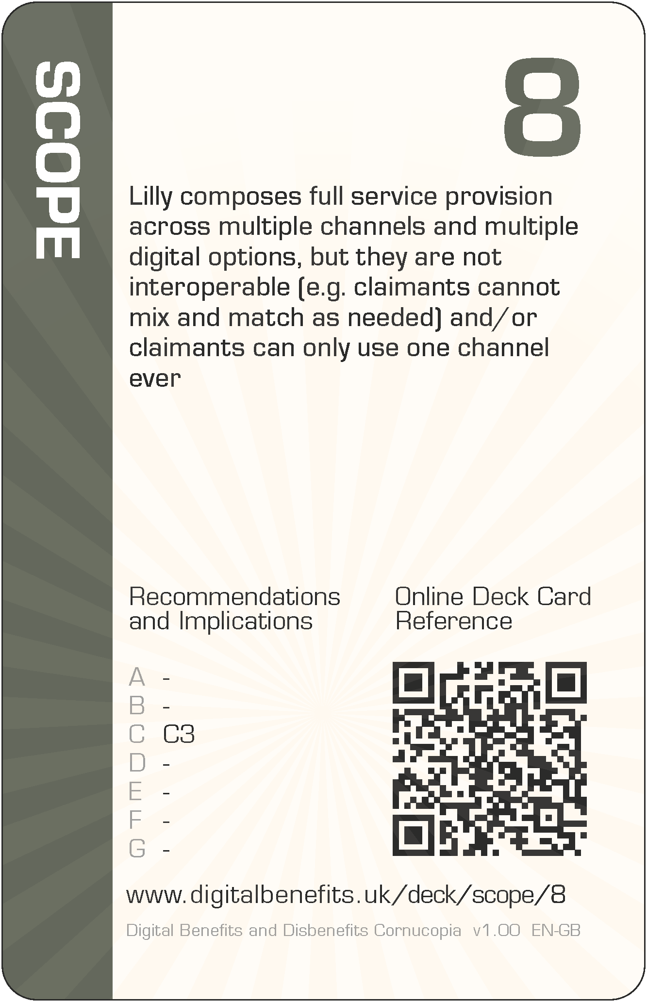 Lilly composes full service provision across multiple channels and multiple digital options, but they are not interoperable (e.g. claimants cannot mix and match as needed) and/or claimants can only use one channel ever