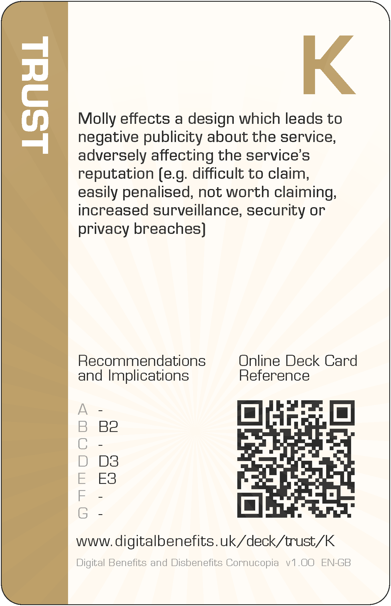 Molly effects a design which leads to negative publicity about the service, adversely affecting the service`s reputation (e.g. difficult to claim, easily penalised, not worth claiming, increased surveillance, security or privacy breaches)